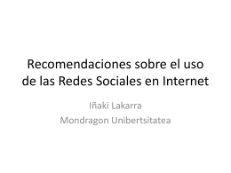 Recomendaciones sobre el uso de las Redes Sociales en …