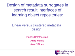 Design of metadata surrogates in search result interfaces: