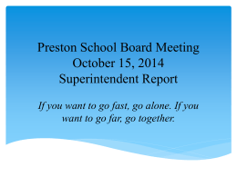 Preston School Board Meeting November 20, 2013