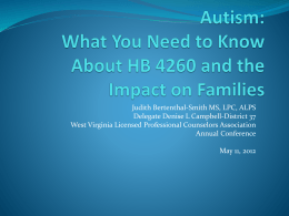 Autism - West Virginia Licensed Professional Counselors