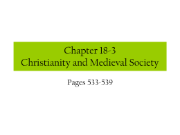 Chapter 18-3 Christianity and Medieval Society