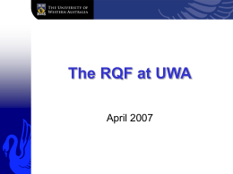 Research Committee - University of Western Australia