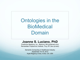 Introduction to Ontologies: BioMedicine