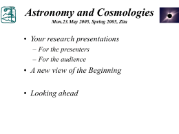 Astronomy and Cosmologies - The Evergreen State College