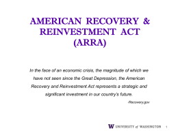 AMERICAN RECOVERY & REINVESTMENT ACT (ARRA)