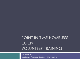 Point in Time Homeless Count Volunteer Training