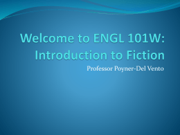 Welcome to ENGL 101W: Introduction to Fiction