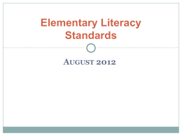 Elementary Literacy Standards