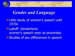 Gender and Language - University of Wisconsin–Eau Claire