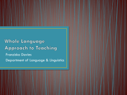 Whole Language Approach to Teaching