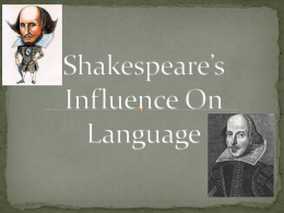 Shakespeare’s Influence On Language