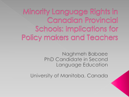 Minority Language Rights in Canadian Provincial Schools