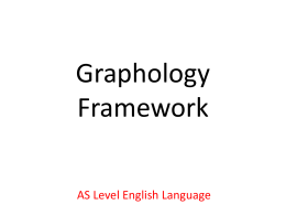 Graphology Framework - Mrs Black's Language