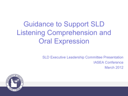 Guidance to Support Language Impairment vs. Oral …