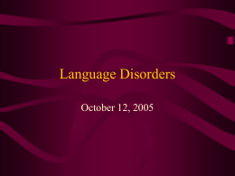 Language Disorders - College of Public Health & Health