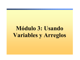 Module 3: Using Variables and Arrays