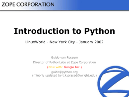 Introduction to Python - Wright State University