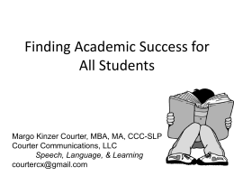 Finding Academic Success for Students with Language …