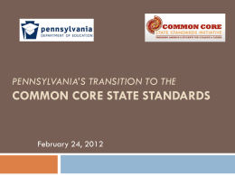 Pennsylvania’s Transition to the Common Core State …