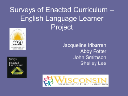 Surveys of Enacted Curriculum – English Language …