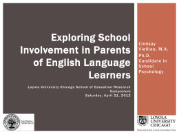 Exploring School Involvement in Parents of English