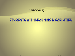 Learning Disabilities and Academic Performance