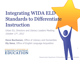 Integrating WIDA ELD Standards to Differentiate