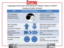 Language Instruction Educational Program Types in North