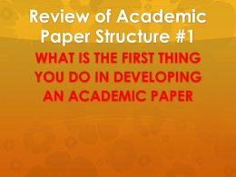 Review of Academic Paper Structure