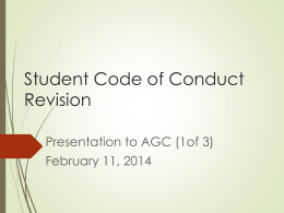 Student Code of Conduct Revision