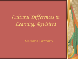 Cultural Differences in Learning