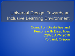 Universal Design: Towards an Inclusive Learning …