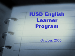 IUSD English Learner Master Plan