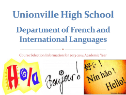 Unionville High School Department of French and