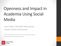 Using social media to disseminate academic work
