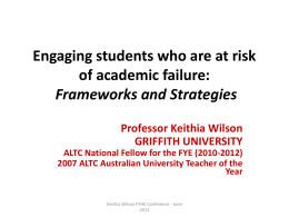 Engaging Students who are at risk of academic failure