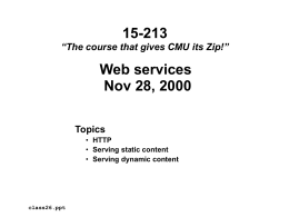 Internet Services I - Carnegie Mellon University