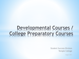 Developmental Courses