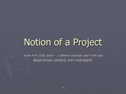 Notion of a Project - University of North Florida