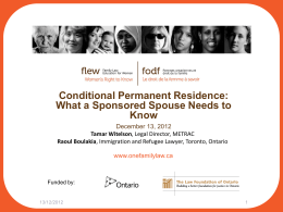 Conditional Permanent Residence: