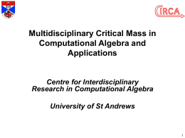 Multidisciplinary Critical Mass in Computational Algebra