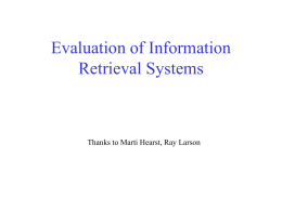 Information Organization and Retrieval