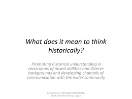 What does it mean to think historically?