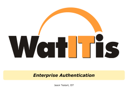 Enterprise Authentication