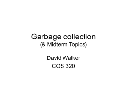 Garbage collection - Princeton University Computer Science