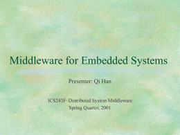 Middleware in Embedded Environment