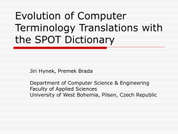 On the Evolution of Computer Terminology and the SPOT …
