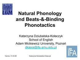 Natural Phonology and Beats-&