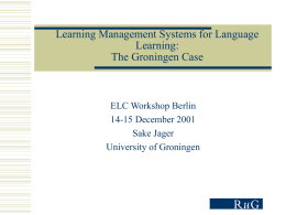 Electronic Learning Environments and Language Learning