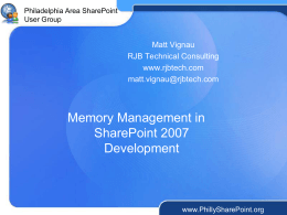 SharePoint Memory Management
